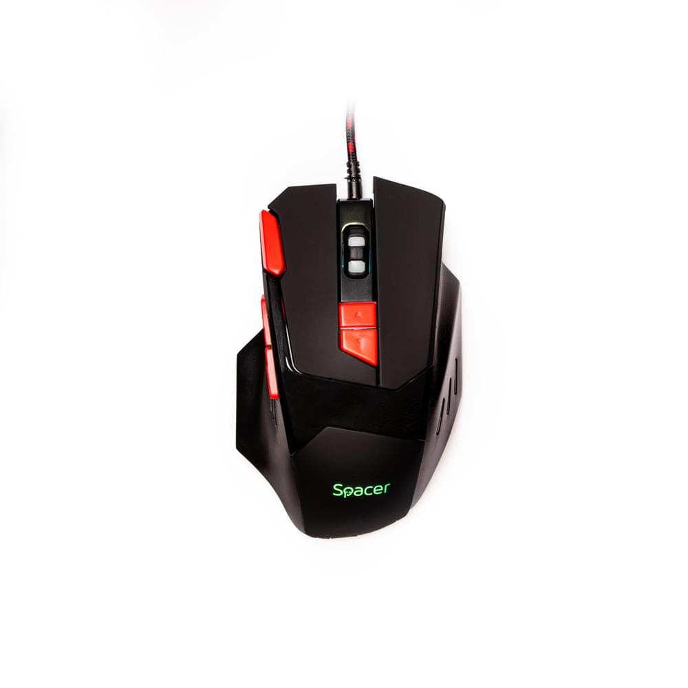 Mouse Gaming SPACER SP-GM-02, 2000 10000 dpi, Negru — miniatură