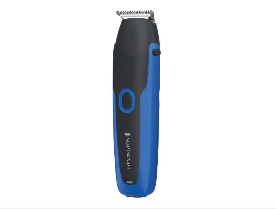 Aparat de tuns Remington WeTech BHT6256, Acumulator, Autonomie 60 minute, Rezistent la apa, 2 capete, Albastru