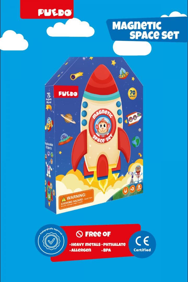 SET MAGNETIC DIN SPUMA EVA, SPATIUL COSMIC, PUEDO — miniatură