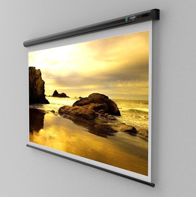 Ecran de proiectie Sopar New Slim, manual, perete, 155cm x 155cm, format 1:1, alb — miniatură