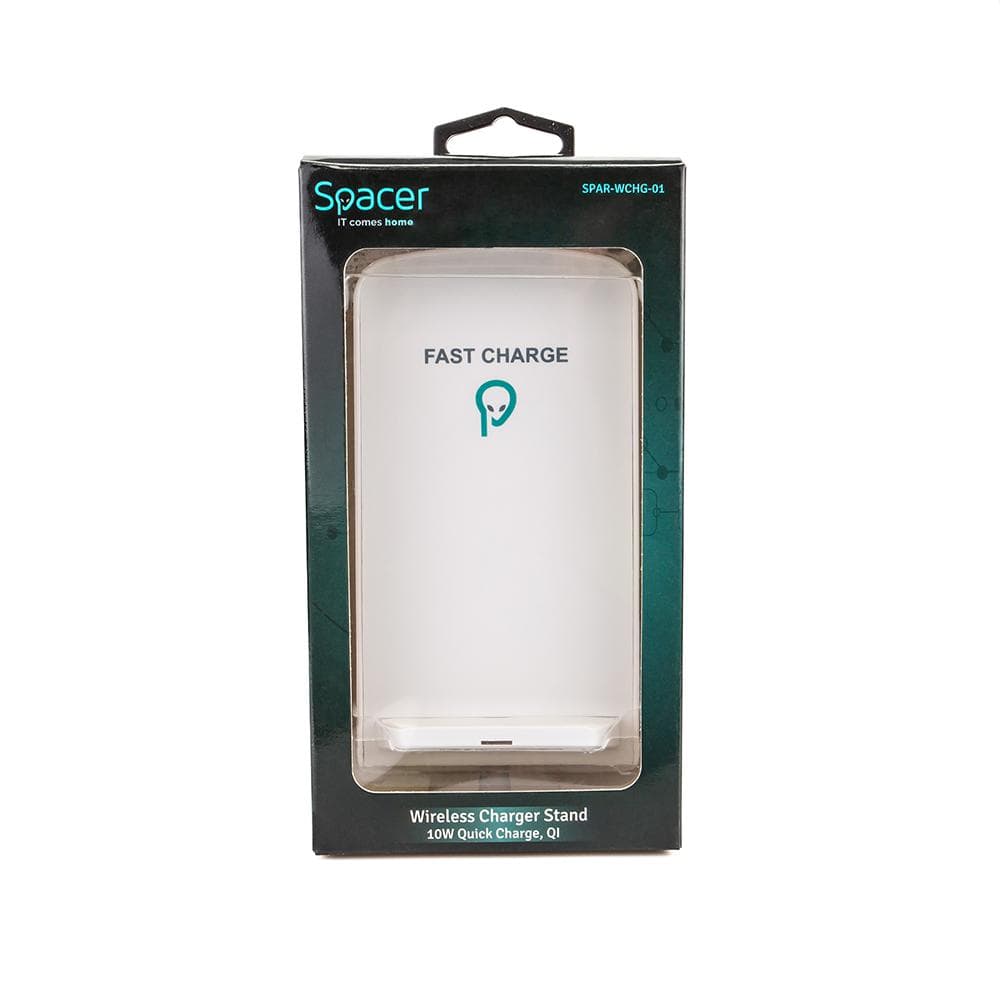 Incarcator wireless stand Spacer 2 in 1, stand + Fast Charge 10W Qi, cablu micro-USB to USB inclus — miniatură