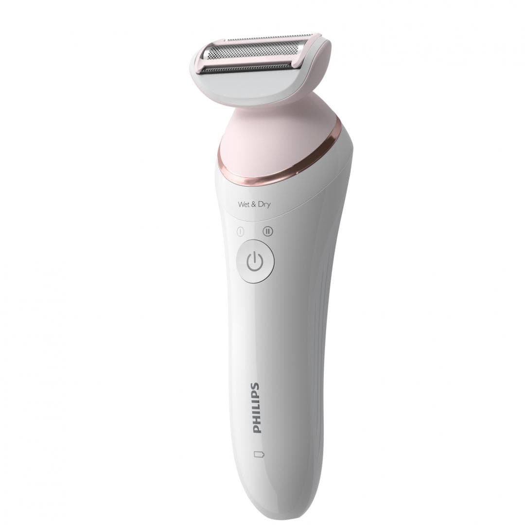 Epilator umed si uscat PHILIPS Seria 8000 BRE730/10, 7 accesorii, 32 pensete, Utilizare fara fir, 2 setari viteza, Opti-light, Discuri ceramice, Argintiu, L x A x I (mm) 65x210x185 — miniatură