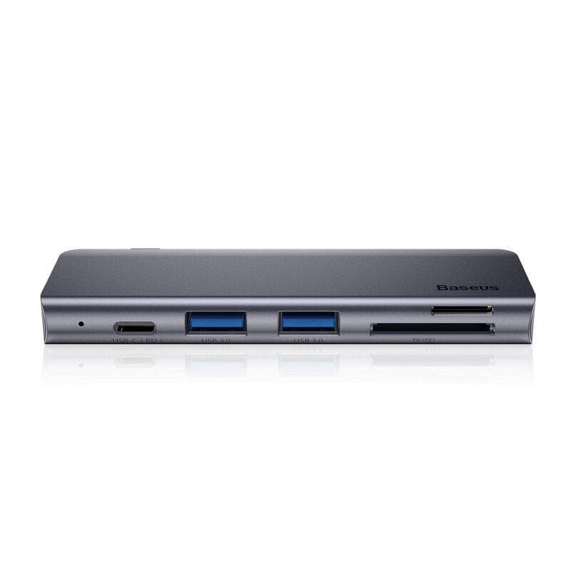 Docking station BASEUS CAHUB-K0G, USB Type-C, 60W, Gri — miniatură