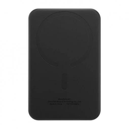 Baterie externa Baseus Magnetic Mini Wireless, 5000mAh, max 20W pe cablu, 1 x USB Type-C output/input, incarcare wireless 15W, include cablu USB Type-C la USB Type-C 30cm, negru — miniatură