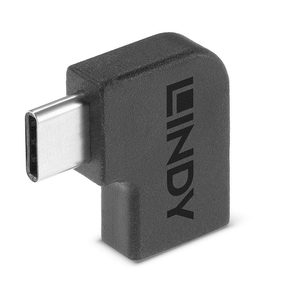 Adaptor Lindy USB-C 3.2 la USB C 90°, material PVC, temperaturi de operare -10°C - 80°C (14°F - 176°F), negru — miniatură