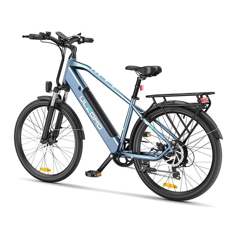 Bicicleta electrica Ulzomo Metro 26 E-bike, 250W, 36V 17Ah, autonomie 100km, viteza maxima 25km/h, Blue, 26'' — miniatură