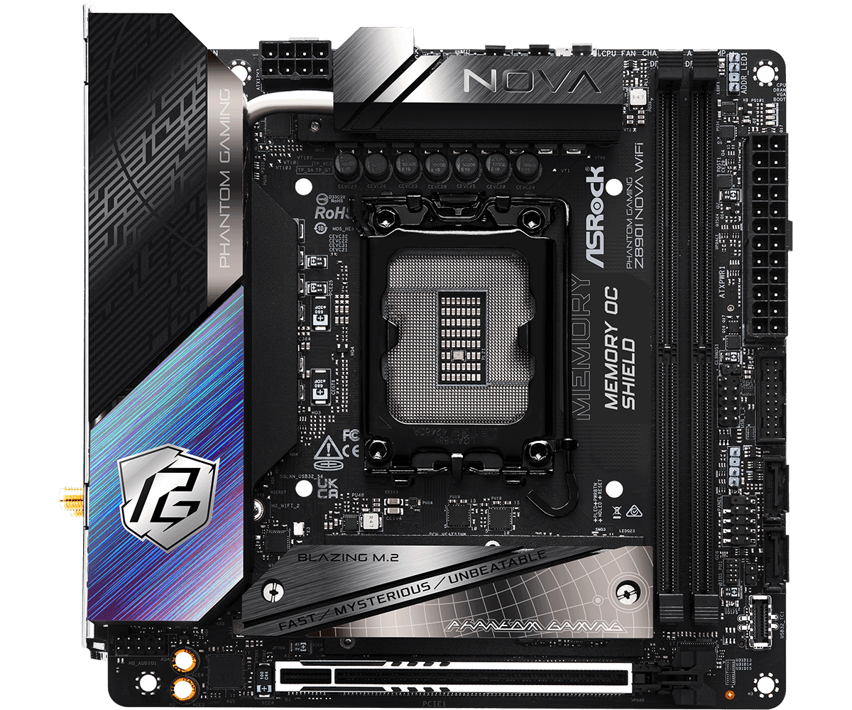 Placa de baza ASRock Phantom Gaming Z890I Nova WiFi, Socket 1851, DDR5, Mini-ITX — miniatură