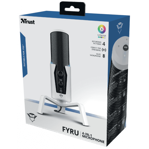 Microfon Trust GXT 258W Fyru, tip Condenser, USB, LED backlight — miniatură
