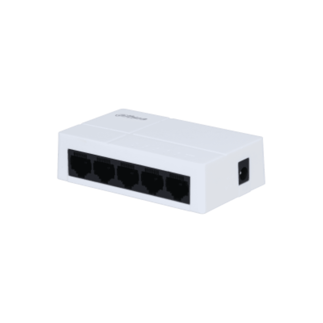 Dahua switch 5 porturi Gigabit PFS3005-5GT, Interfata: 5 x 10/100/1000, Capacitate Switch: 10g, Packet Forwarding Rate: 7.44Mpps, Alimentare: DC5V/0.6A, Greutate: 170g, Dimensiuni: 100mm x 64mm x 25mm. — miniatură
