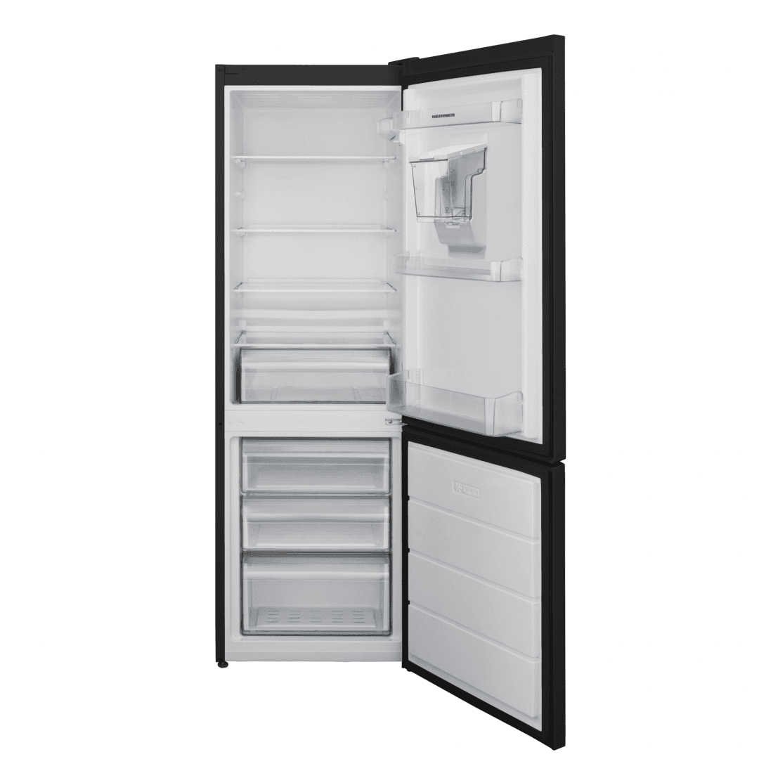 Combina frigorifica HEINNER HC-V2701BKWDE++, 268 l, Clasa: E, Dozator apa, Negru — miniatură