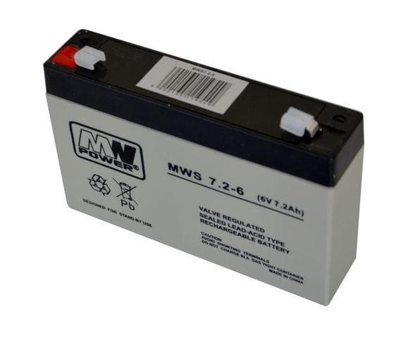 Acumulator AGM 7.2Ah 6V seria MW Power, MWS7.2-6, terminal de conexiune F1, dimensiuni 151×35×94 mm, greutate 1,13 kg