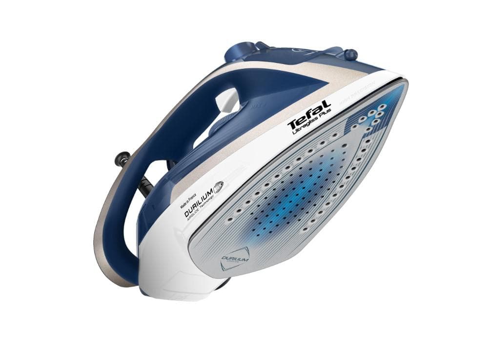 Fier de calcat Tefal Ultragliss Plus FV6812E0, 2800W, jet de abur 260 g/min, abur variabil 0-50 g/min, alb/albastru — miniatură
