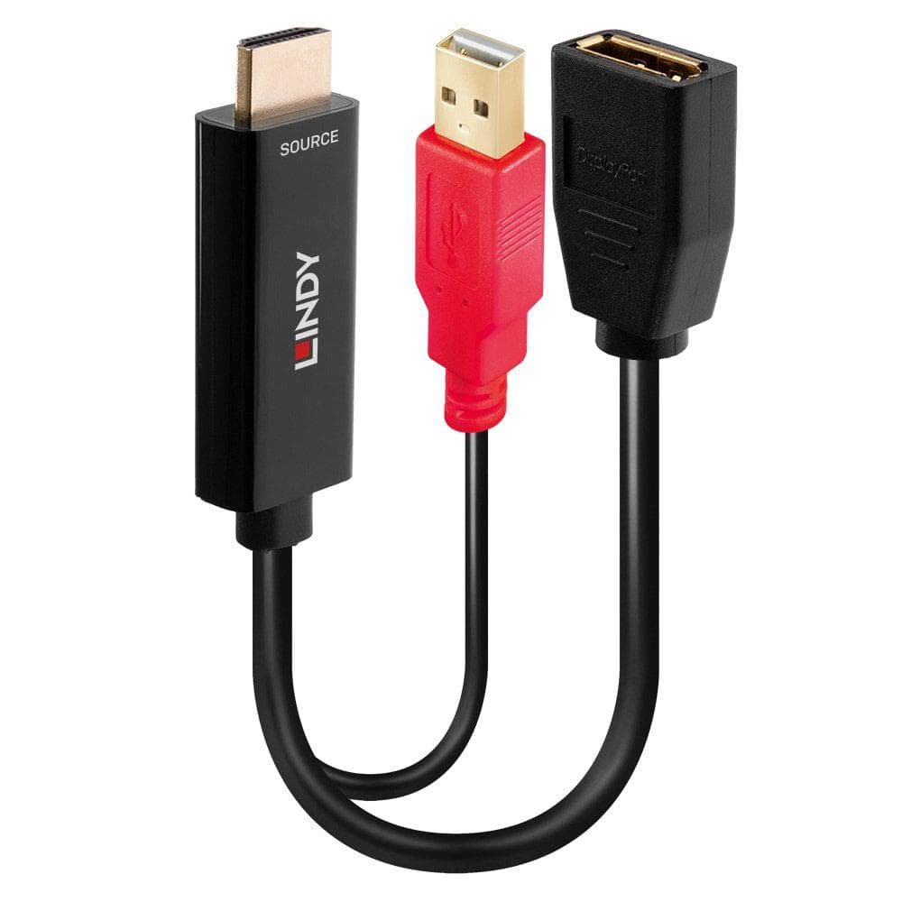 Adaptor Lindy HDMI 18G to DisplayPort, negru — miniatură