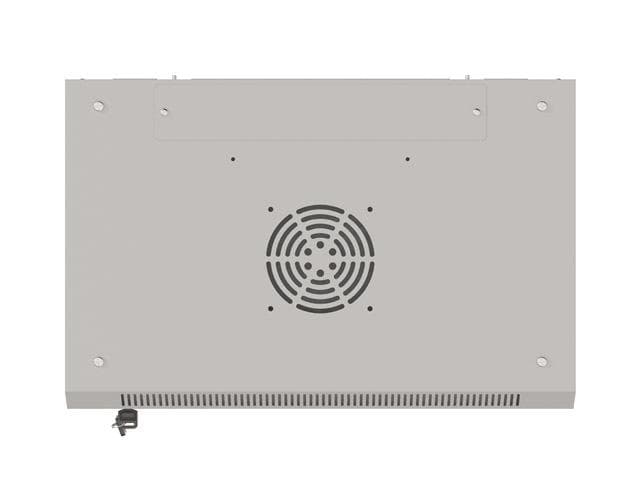 Dulap rack de perete 19", 4U, 540x350 mm, usa din sticla, gri — miniatură