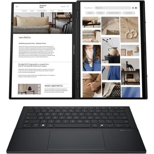 Laptop Consumer ASUS Zenbook Duo UX8406CA, cu procesor Intel Core Ultra 7 255H, 14'' OLED, 32 GB LPDDR5x, 1 TB, Intel Arc 140T, Windows 11 Pro