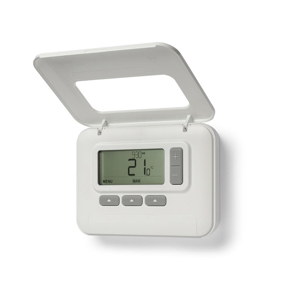 Termostat de ambient pentru centrala, cu fir, Honeywell T3, programabil, digital,Afisaj LCD Specificatii tehnice Utilizare:Pentru centrale termice Tehnologie: Digital Model termostat: cu fir Temperatura minima programabila: 5°C Temperatura maxima programabila: 35°C Alimentare: Baterii, 2xAA