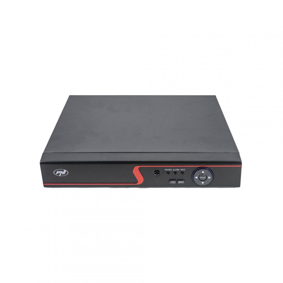 DVR / NVR PNI House H814 - 16 canale IP full HD 1080P sau 4 canale analogice 5MP, Numar canale video: 4 canale, Compresie video: H.265, rEZOLUTIE: Analog: 4 x 5MP IP: 16 x 1080P / 8 x 5MP Hibrid: 4 x 5MP + 2 x IP 1080P, IESIRE: 1080P(VGA) / 1080P(HDMI), sTOCARE: maxim 1 x 14 TB HDD (nu este inclus) — miniatură