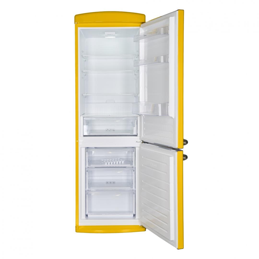 Combina frigorifica FRAM FC-VRR341YLE++, 340 l, Clasa E, Galben — miniatură