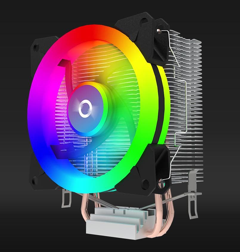 Cooler Procesor AQIRYS PUCK, Aer, 9 cm, aRGB — miniatură