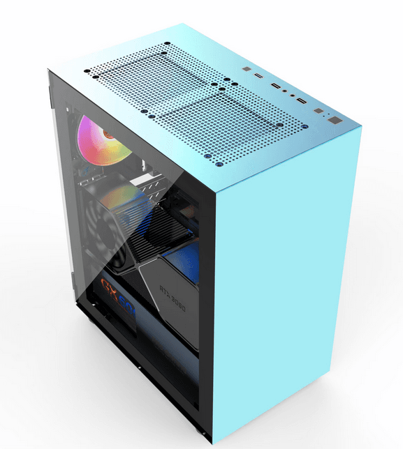 Carcasa PRO GAMING MYRMIDON, RGB, Mini Tower, Verde — miniatură