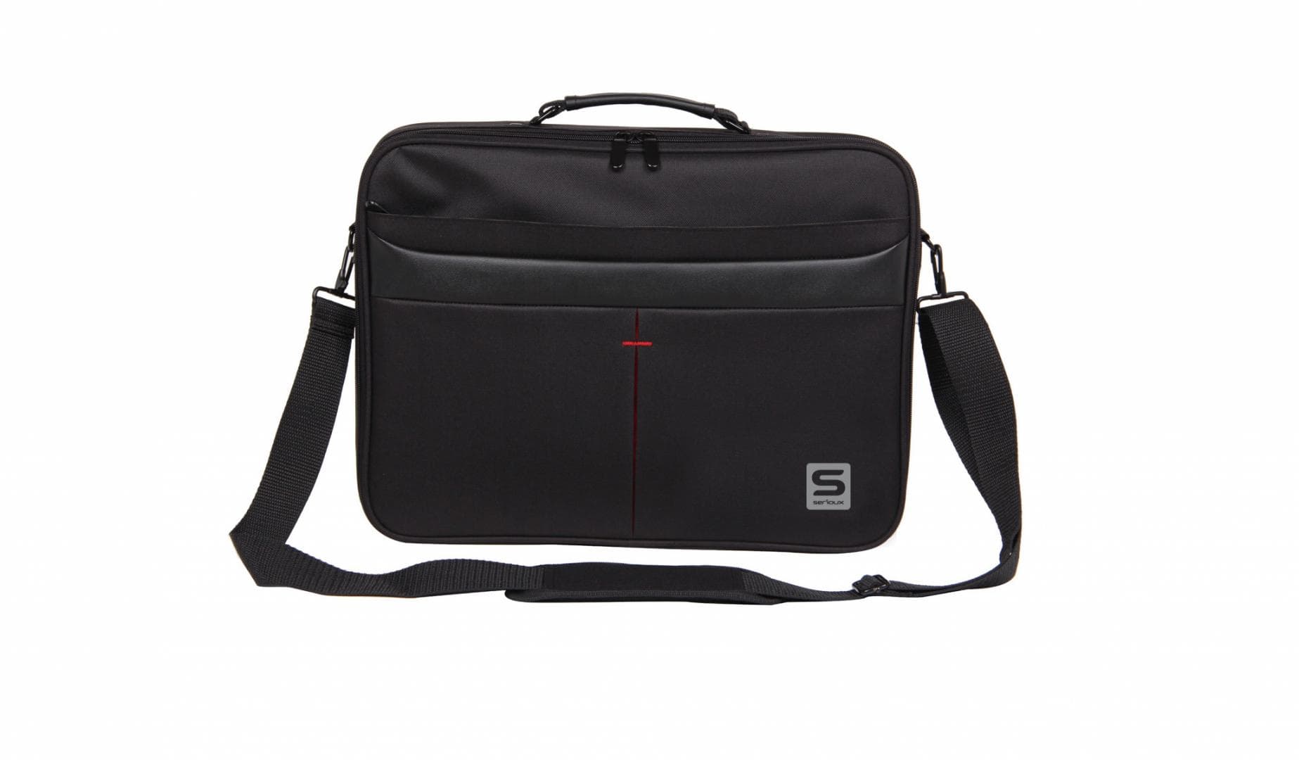 Geanta notebook Serioux, SRX-8444, dimensiuni 40 x 30 x 6 cm, compartiment laptop: max 15.6", bretea spate pentru prindere troller, curea de umar ajustabila, material poliester