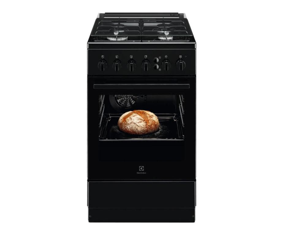 50x60 cm; 4 arzatoare gaz; Siguranta plita+cuptor; Autocuratare catalitica; Timer mecanic; Aprindere integrata plita; Grill electric; Iluminare cuptor; Usa cu 2 straturi de geam detasabile; Capac sticla; 2 tavi emailate+1 gratar; Volum net cavitate 57 litri; Negru