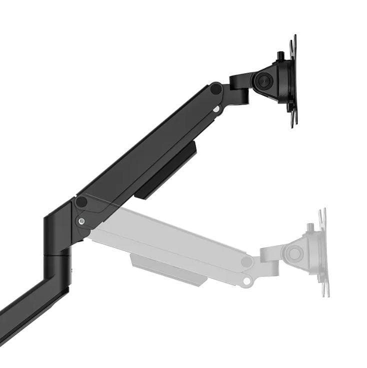 Brat dublu pentru monitor Neomounts, tip full motion, pentru display-uri cu diagonale 17"-32", sistem de prindere VESA 75x75~100x100mm, greutate maxima suportata 9 kg per ecran, tilt +45°, -45°, swivel +90°, -90°, rotate +180°, -180°, reglabil pe inaltime 21,5-49,5 cm, ajustarea latimii 11.4 cm — miniatură