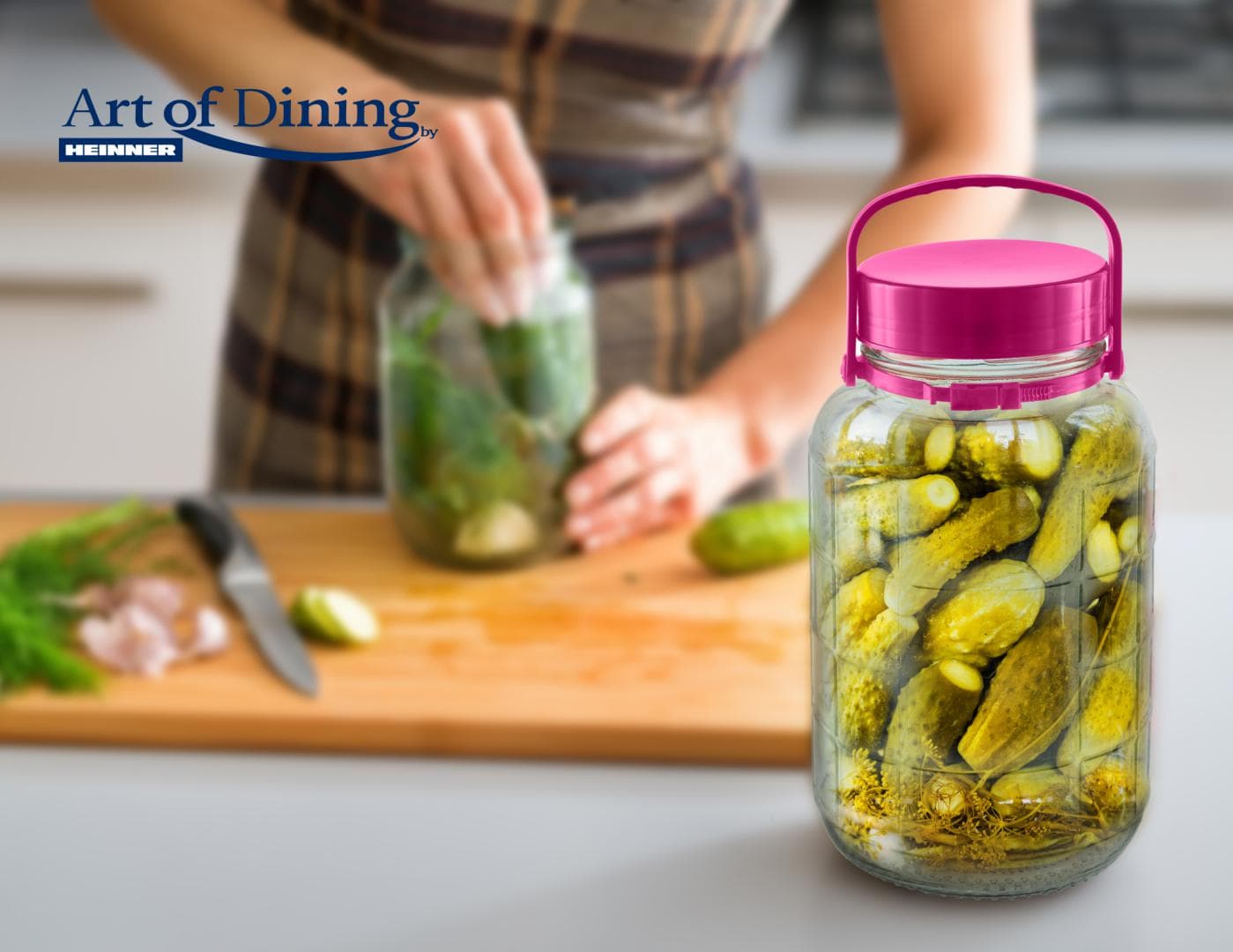 BORCAN STICLA CU CAPAC PLASTIC 5L,ART OF DINING BY HEINNER — miniatură