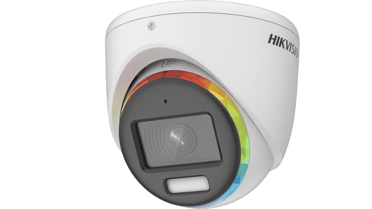 Camera de supraveghere Hikvision Turbo HD turret DS-2CE70DF8T-MFSLN (3.6mm); 2MP, Color Vu - imagini color pe timp de noapte, mirofon audio incorporat, Aperture F1.0, senzor: 2 MP CMOS, rezolutie: 1920 (H) × 1080 (V)@25fps, iluminare: 0.0003 Lux @ (F1.0, AGC ON), 0 Lux with white light, lentila