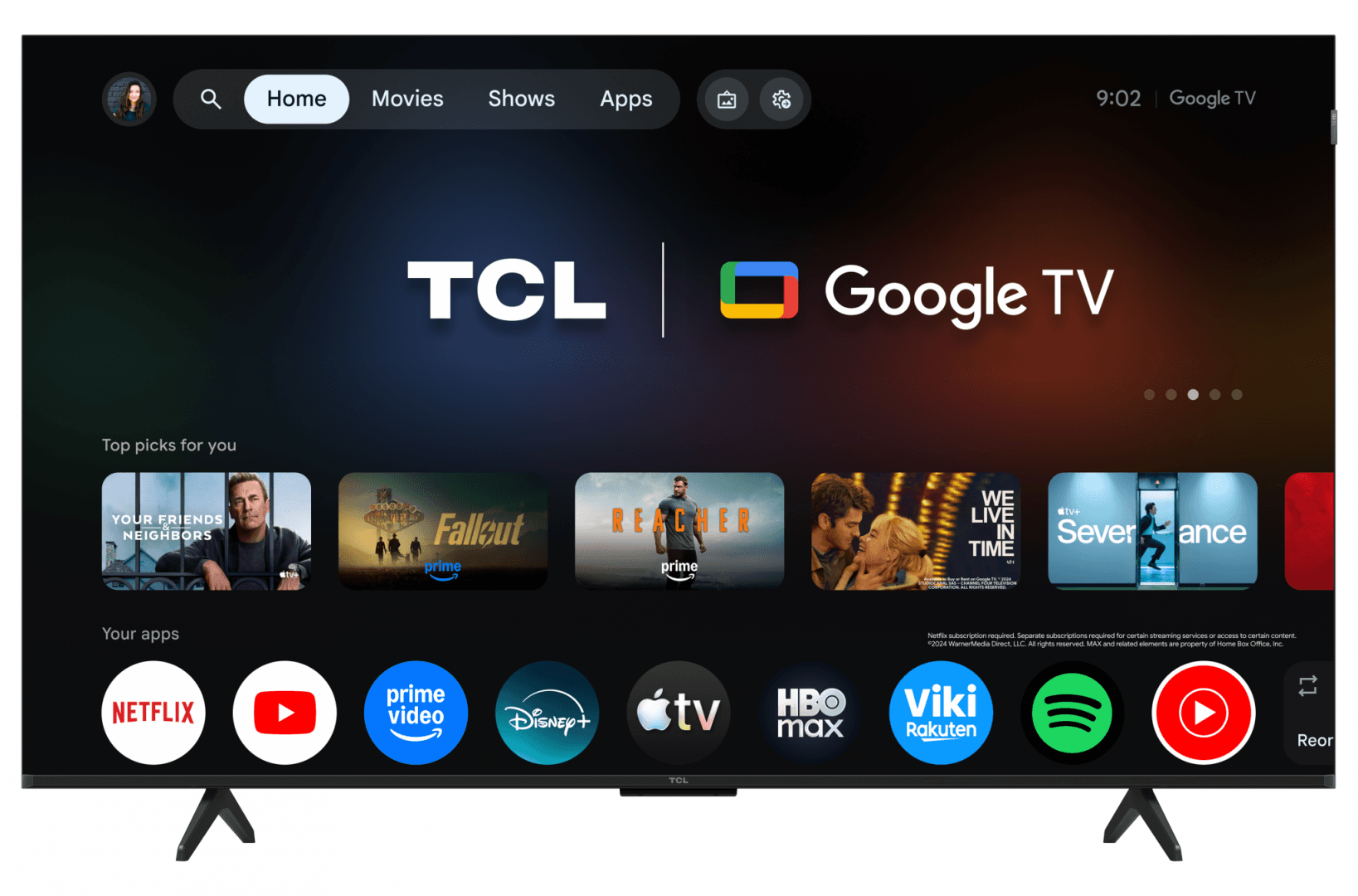 Televizor TCL QLED 55QLED780L, 138 cm, Smart Google TV, 4K (Model 2026) — miniatură