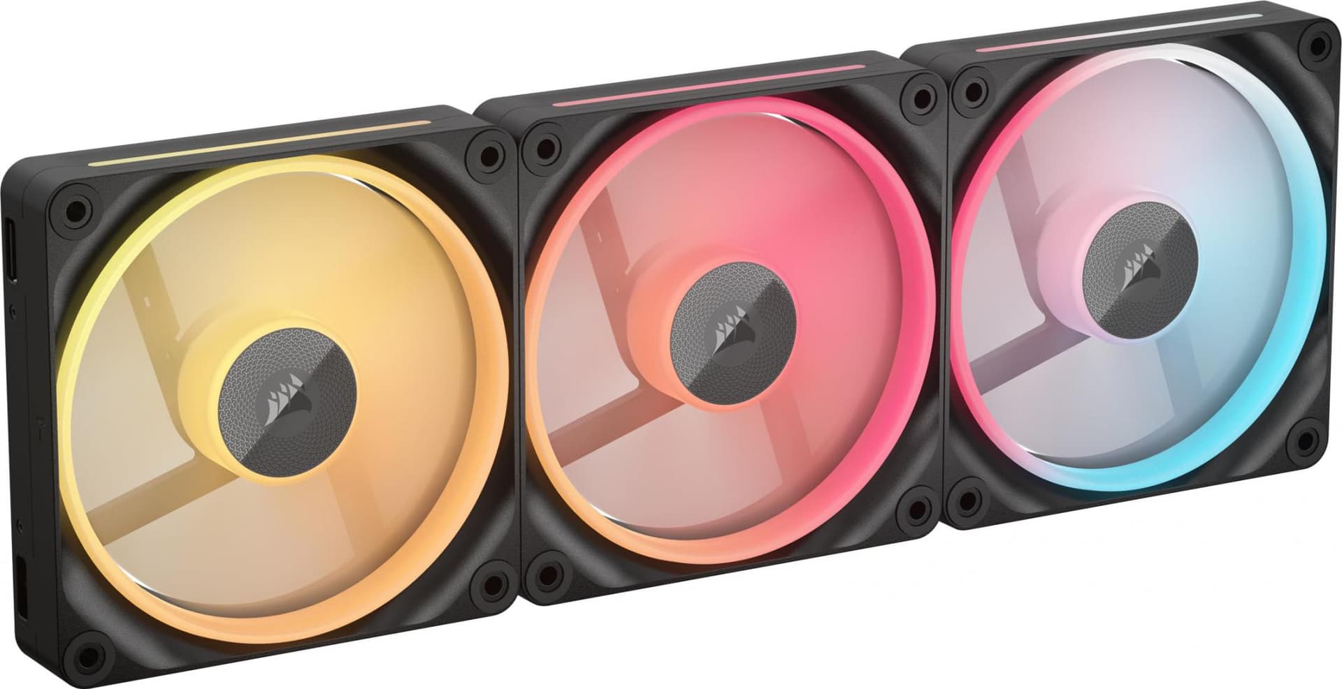 Ventilator Carcasa CORSAIR iCUE LINK LX120-R RGB, 12 cm, 2400 RPM, 3 ventilatoare, RGB