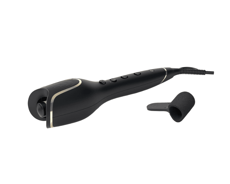Ondulator automat PHILIPS StyleCare Prestige BHB876/00, Invelis ceramic protector cu infuzie de cheratina, Selector de temperatura: 210°C 190°C si 170°C , Sistem de ondulare inteligenta, Negru, L x A x I (mm) 110x350x150