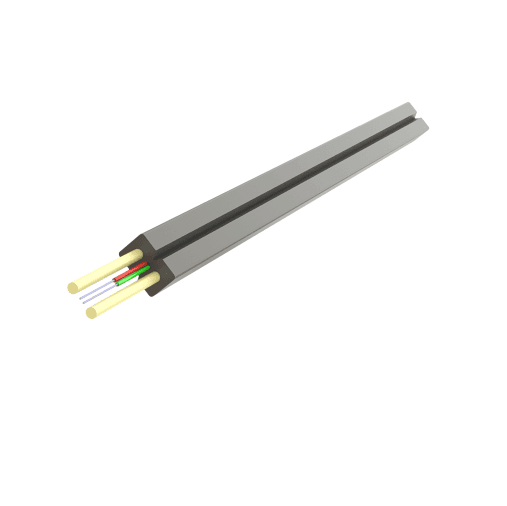 Cablu fibra optica 2 fibre flat drop SM, 100N, intarziere la flacara, protectie apa, LSZH, int/ext - SAMM, tambur de 2000m