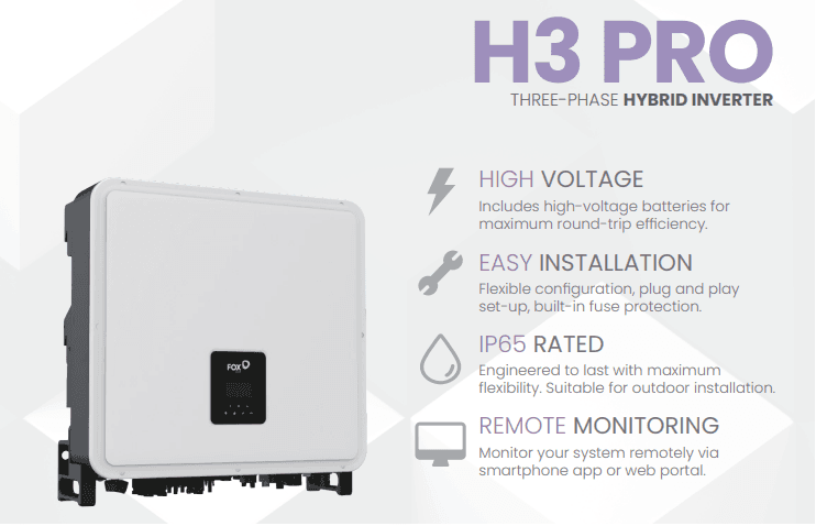 FoxESS Hybrid Inverter 3-Phase H3 Pro 30.0 , 30kW