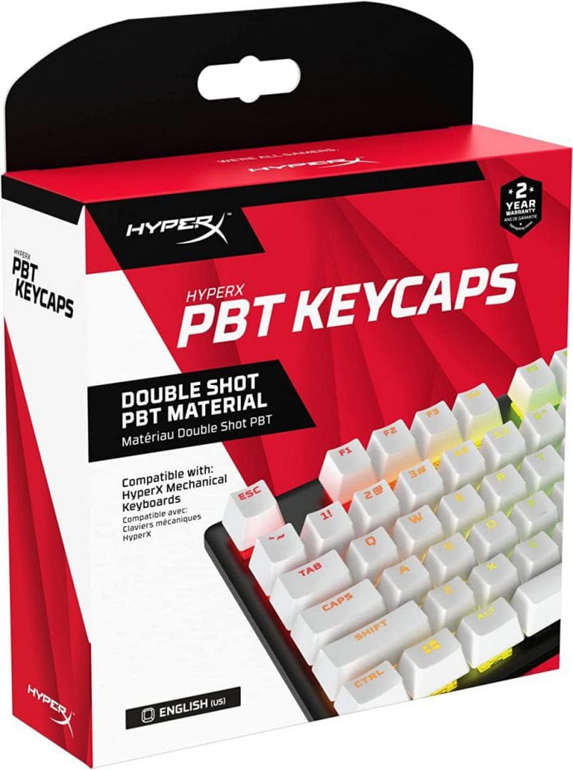 HP Gaming Keycaps Full set, HyperX Pudding, US Layout, White PBT — miniatură
