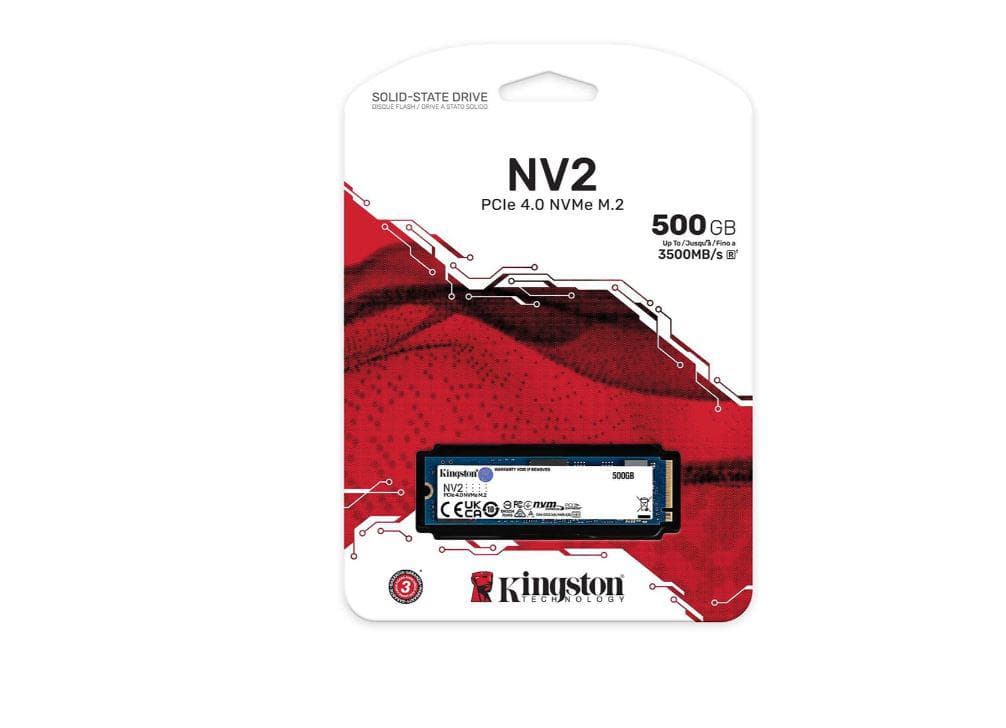 SSD intern Kingston NV2, 500 GB, PCI Express 3.0 x4, NVMe, M.2 — miniatură