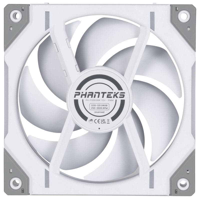 Ventilator Carcasa PHANTEKS D30-120, 12 cm, 2000 RPM, 3 ventilatoare, RGB — miniatură