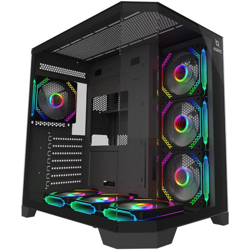 Carcasa AQIRYS Titan, RGB, Mid Tower, Black — miniatură