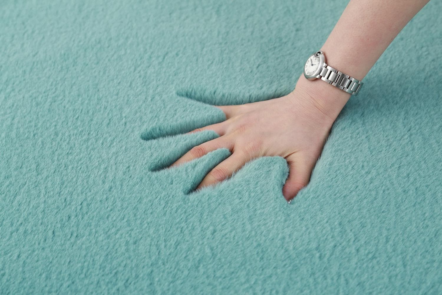 Covor Heinner shaggy soft blanita Turcoaz 50x90 cm — miniatură