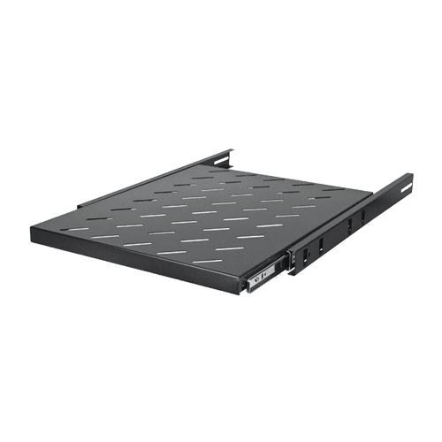 Tava de sustinere mobila pentru echipamente mai mici de 19" cum ar fi echipamente CCTV, CATV, networking sau tastaturi in rack-uri ASYTECH de podea cu adancimea de 600mm, confectionat din tabla de otel laminat la rece, fosfatata, vopsita in camp electrostatic,capacitate de sustinere marita, acces