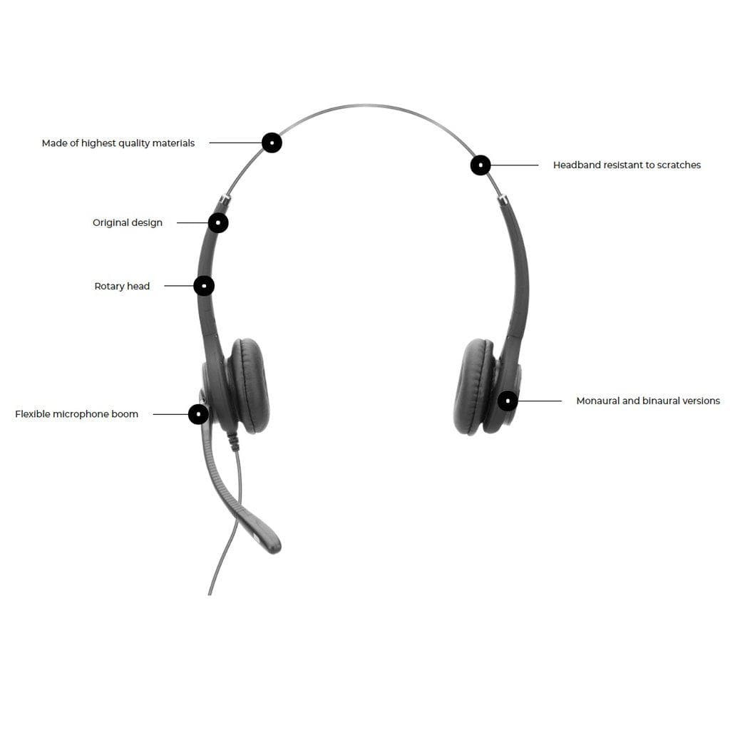 Casti Head-band Axtel Elite UC, Wired, noise-canceling, Negru — miniatură