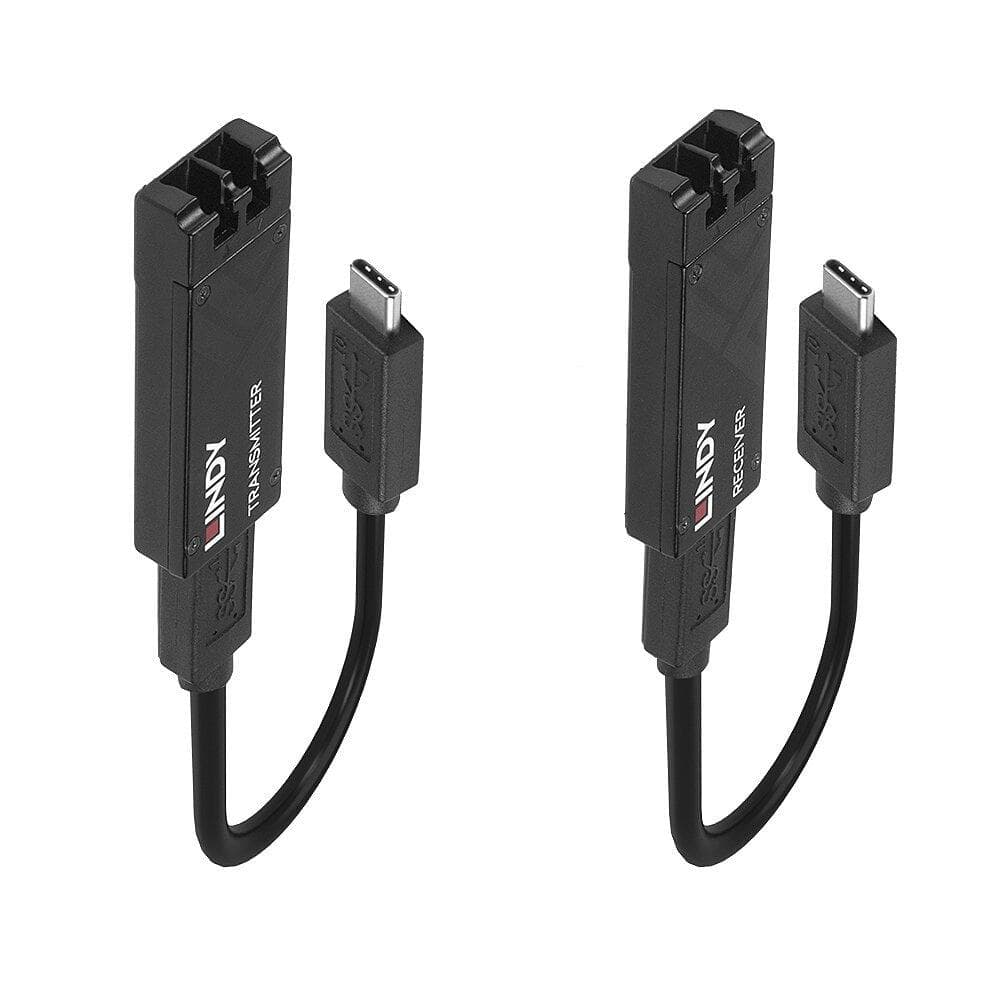 Lindy 100m Fibre Optic USB 3.2 Type C Extender  Technical details  Specifications  USB Standard: USB 3.2 / 3.1 Gen 2 Supported Bandwidth: 10Gbps Maximum Distance: 100m (328.08ft) Transmission Medium: Multimode 50µm/125µm OM3 Chipset: Silicon Line SL86050 Special Features: -   Connectors  Transmitter