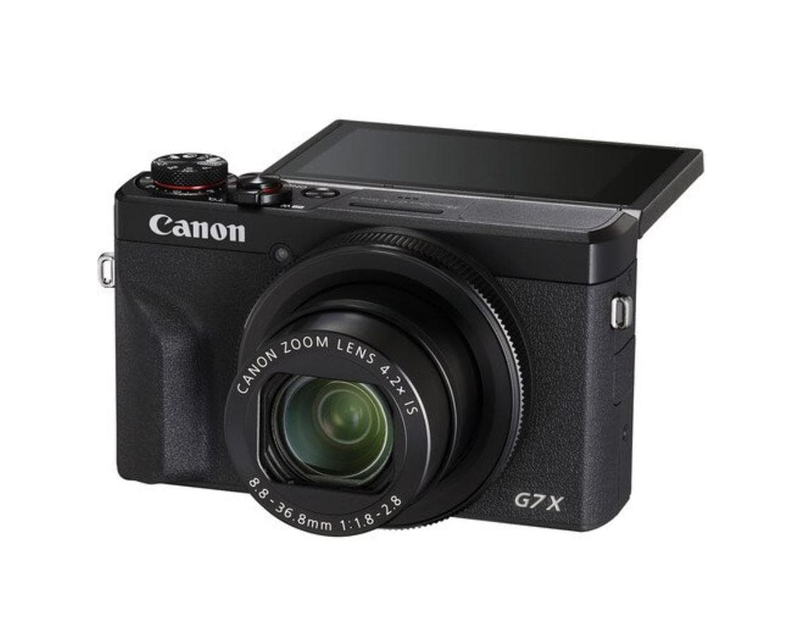 Camera foto Canon PowerShot G7x MARK III + acumulator NB-13L, 20.1Mpx, sensor CMOS, procesor DICIC 8, zoom optic 4.2x, stabilizare optica, autofocus, macro 5cm, touchscreen 3" rabatabil, face detection, video (4K) 3840 x 2160, 29.97 / 25fps, (Full HD) 1920 x 1080, 119.9 / 100 / 59.94 / 50 / 29.97 — miniatură
