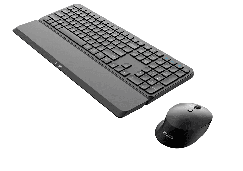 Kit Wireless tastatura si mouse Philips SPT6607B/00, taste numerice, negru — miniatură