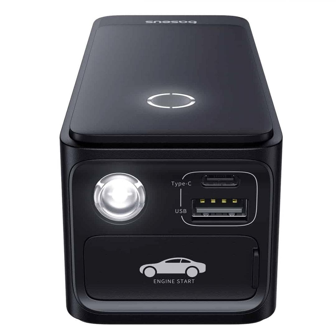 Starter auto Baseus Super Energy Alpha pentru pornire baterie auto 6000mAh, 600A, USB, negru — miniatură