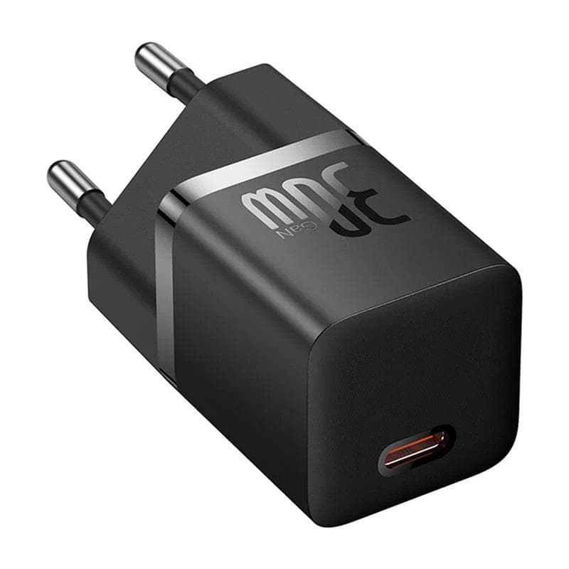 Incarcator retea Baseus, GaN5 Fast Charger 30W, 1 x USB Type-C 5V/3A, negru — miniatură