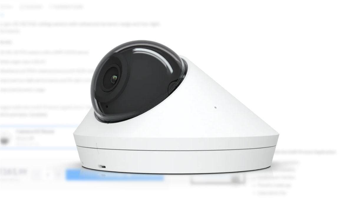 Ubiquiti UniFi IP Dome Camera UVC-G5-DOME, Rezolutie: 2688 x 1512 (16:9), Senzor: 5 MP CMOS, unghi vizualizare: H: 102.4°, V: 71.4°, D: 134.3°, frame rate: 30 FPS, interfata: 1 x 10/100 RJ45, POE, montare perete, tavan, rezistenta la apa: IPX4. — miniatură