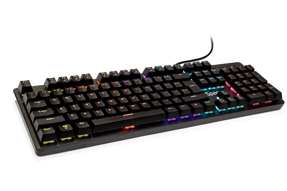Tastatura Mecanica Gaming SPACER WARRIOR, RGB, USB, negru — miniatură