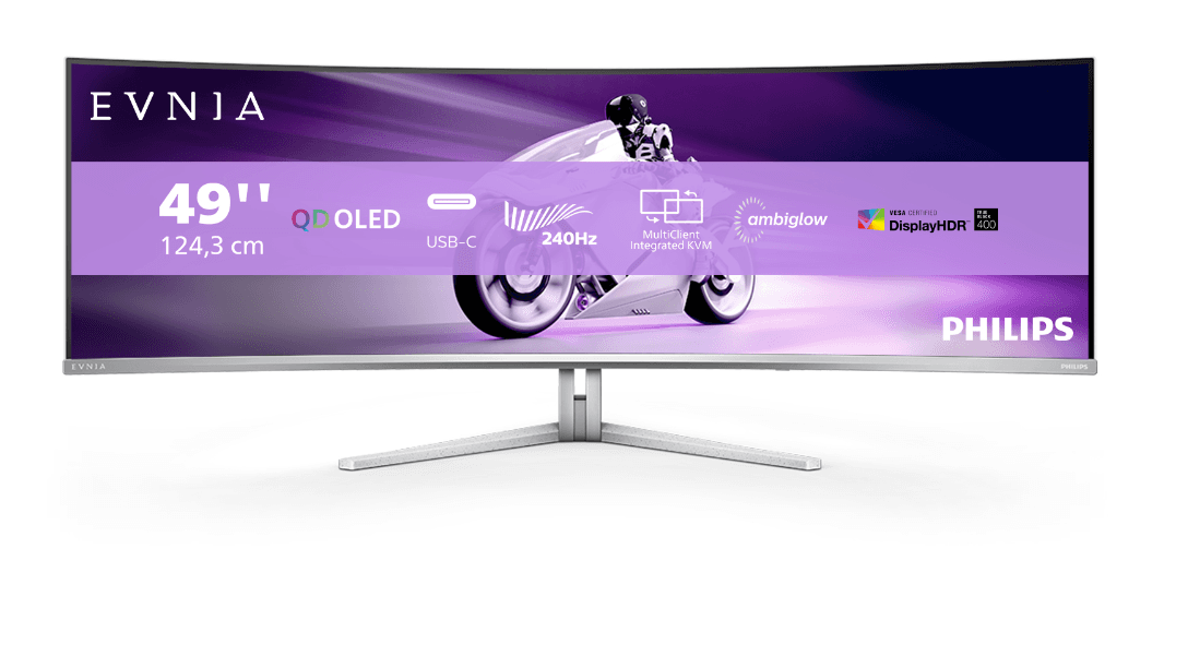 Monitor Consumer Philips Evnia 8000 49M2C8900/00, 48.8", 5120 x 1440 pixeli, White