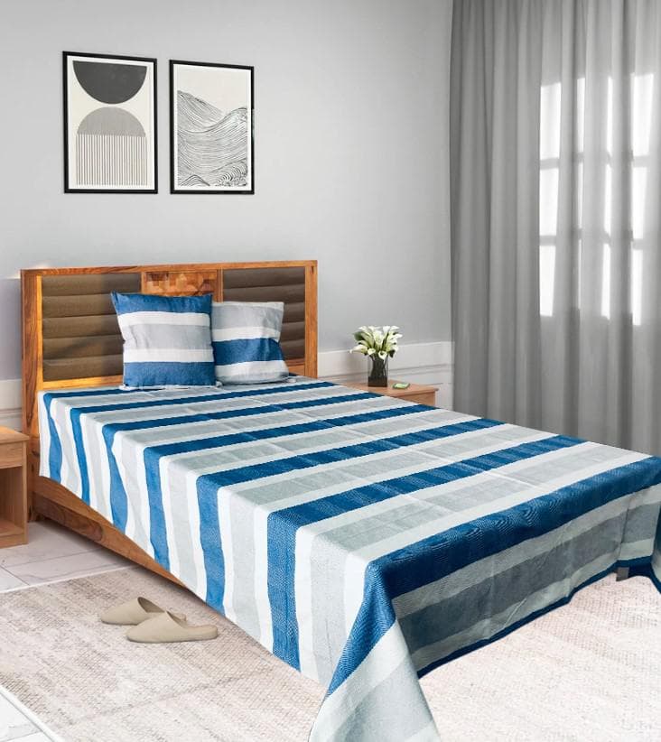 SET CUVERTURA PAT KS 200X220CM ZIA BLUE